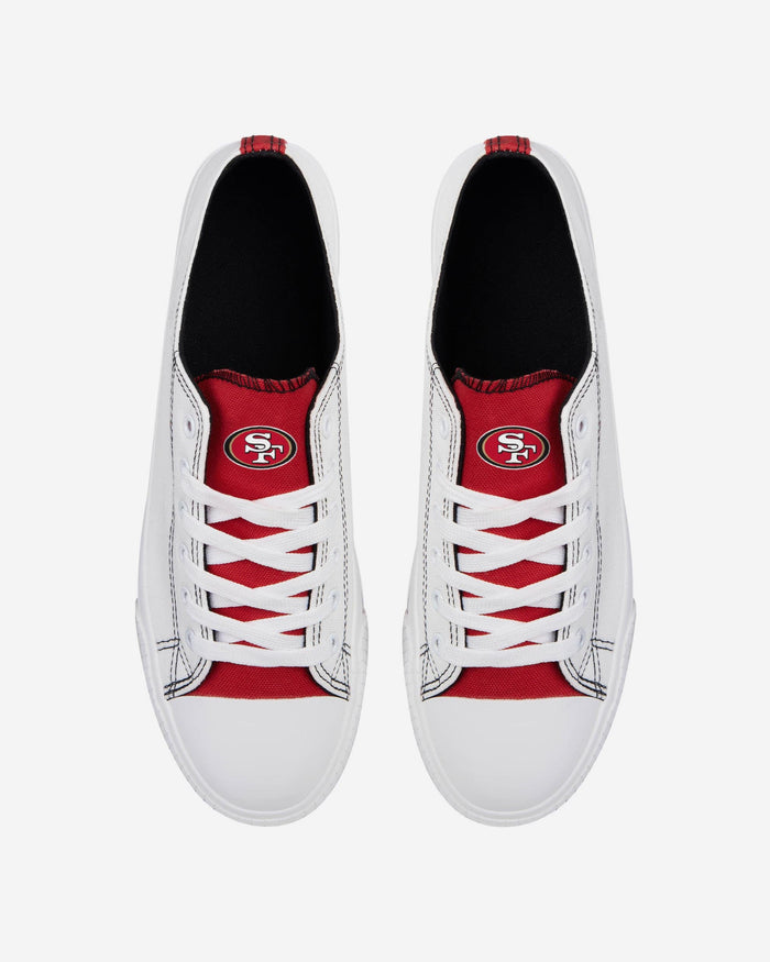 San Francisco 49ers Low Top White Canvas Shoe FOCO - FOCO.com