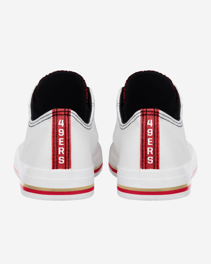 San Francisco 49ers Low Top White Canvas Shoe FOCO - FOCO.com