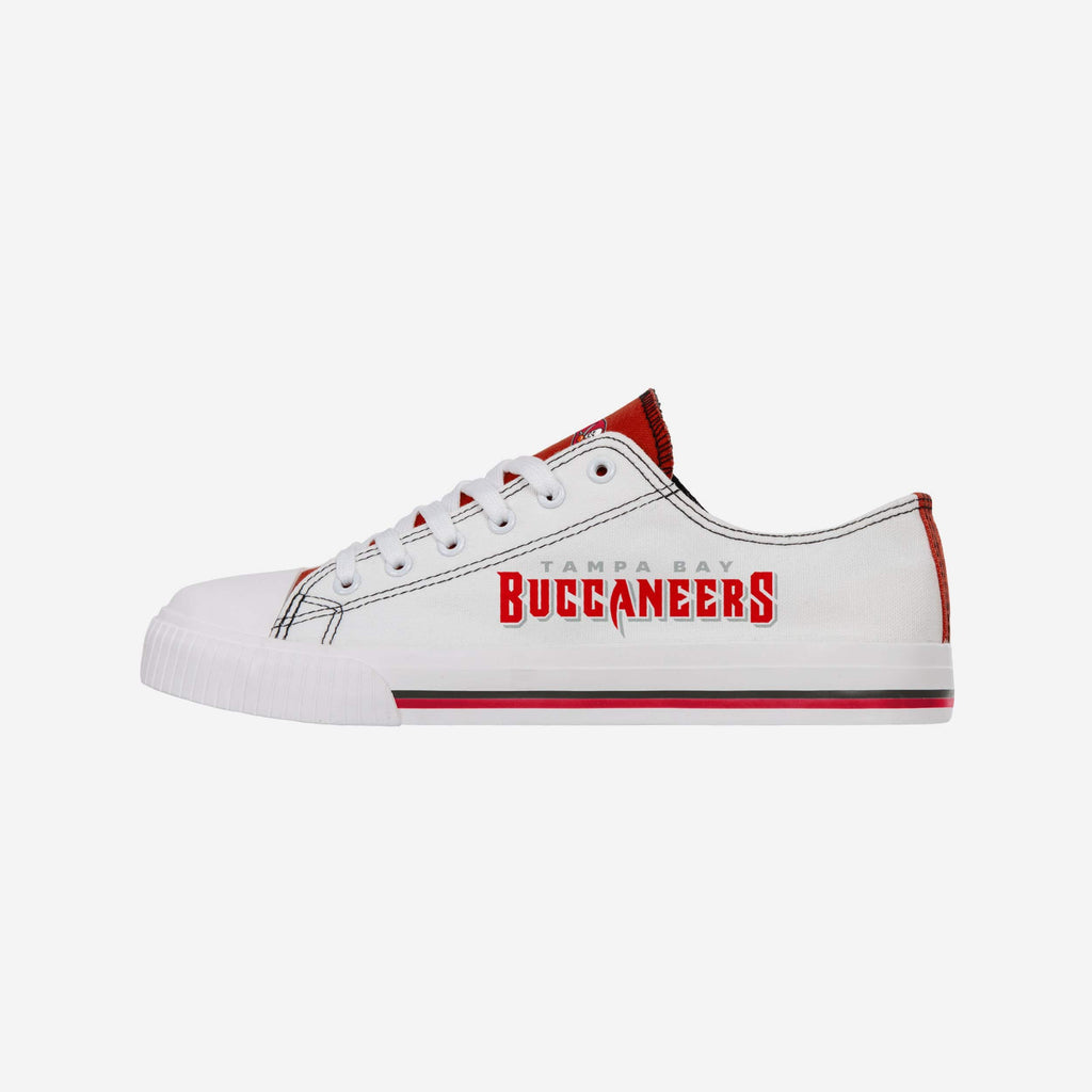 Tampa Bay Buccaneers Low Top White Canvas Shoe FOCO 7 - FOCO.com