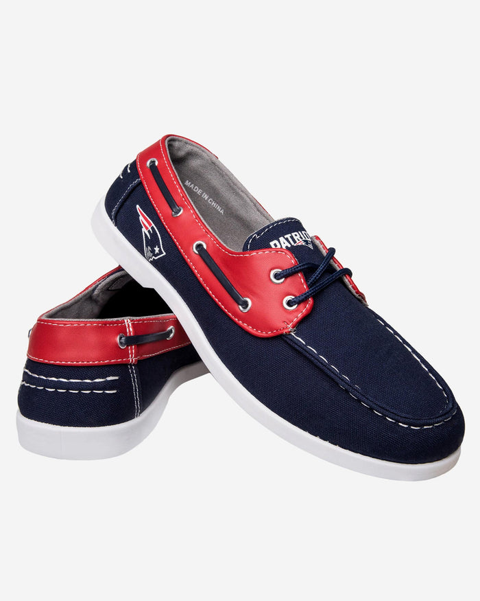 New England Patriots Mens Side Logo Canvas Shoe FOCO - FOCO.com