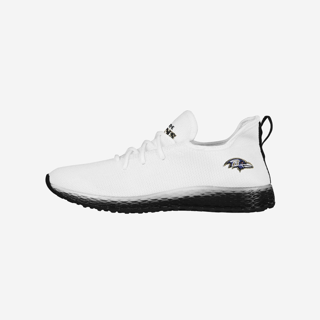 Baltimore Ravens Gradient Midsole White Sneakers FOCO 7 - FOCO.com