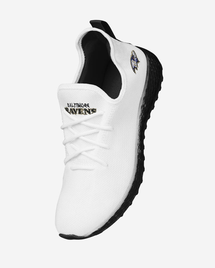 Baltimore Ravens Gradient Midsole White Sneakers FOCO - FOCO.com