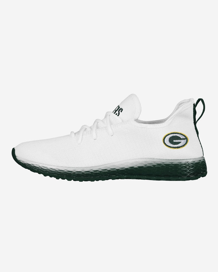 Green Bay Packers Gradient Midsole White Sneakers FOCO 7 - FOCO.com