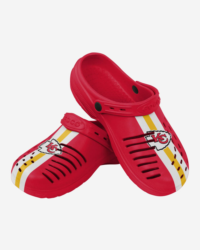 Kansas City Chiefs Team Stripe Clog With Strap FOCO - FOCO.com