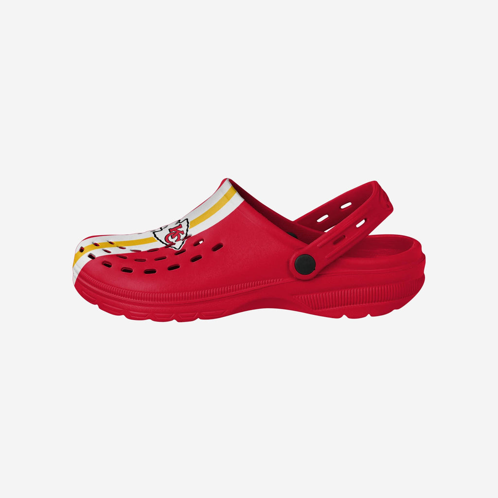 Kansas City Chiefs Team Stripe Clog With Strap FOCO S - FOCO.com