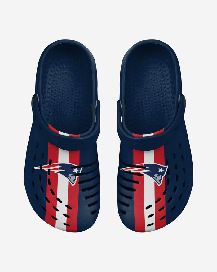 New England Patriots Team Stripe Clog With Strap FOCO - FOCO.com