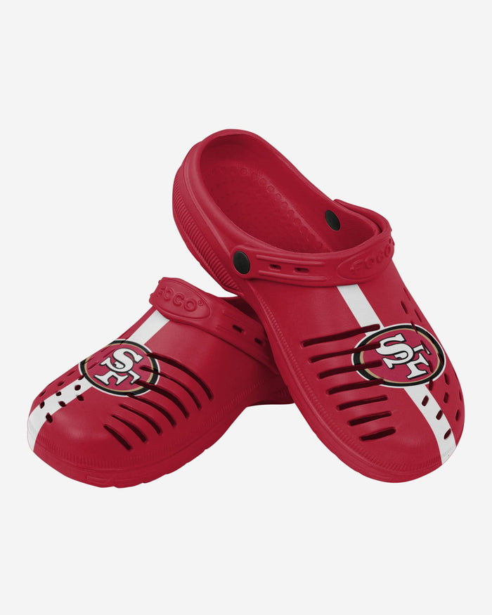 San Francisco 49ers Team Stripe Clog With Strap FOCO - FOCO.com