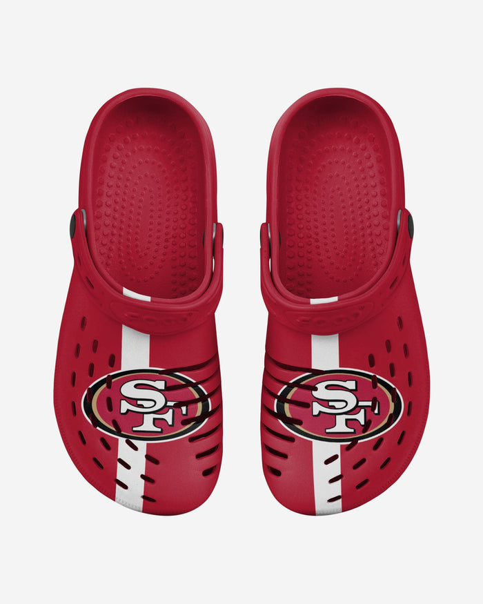 San Francisco 49ers Team Stripe Clog With Strap FOCO - FOCO.com