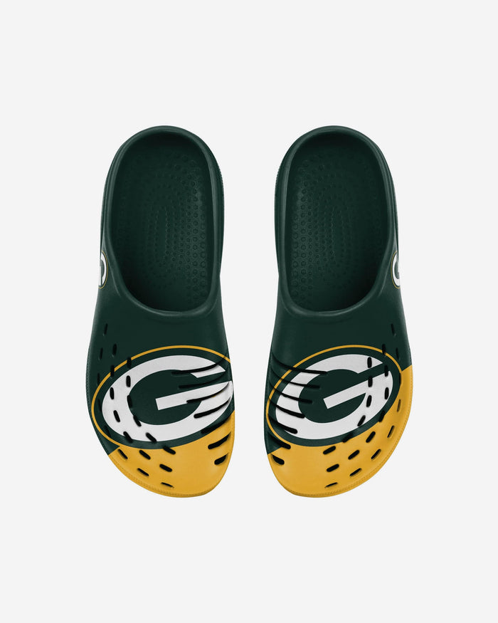 Green Bay Packers Youth Colorblock Big Logo Clog FOCO - FOCO.com