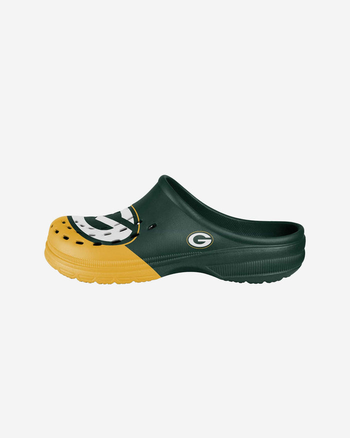 Green Bay Packers Youth Colorblock Big Logo Clog FOCO S - FOCO.com