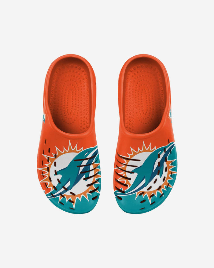 Miami Dolphins Youth Colorblock Big Logo Clog FOCO - FOCO.com