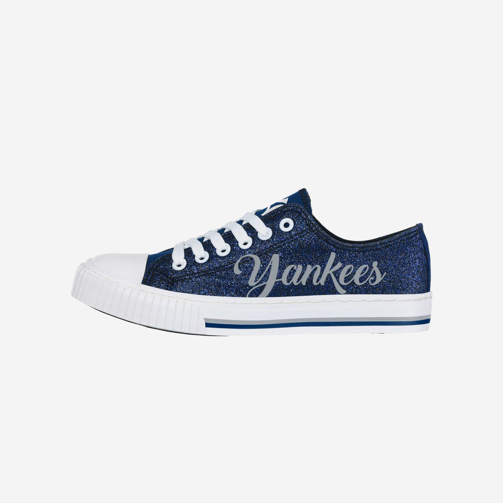 New York Yankees Womens Color Glitter Low Top Canvas Shoes FOCO 6 - FOCO.com