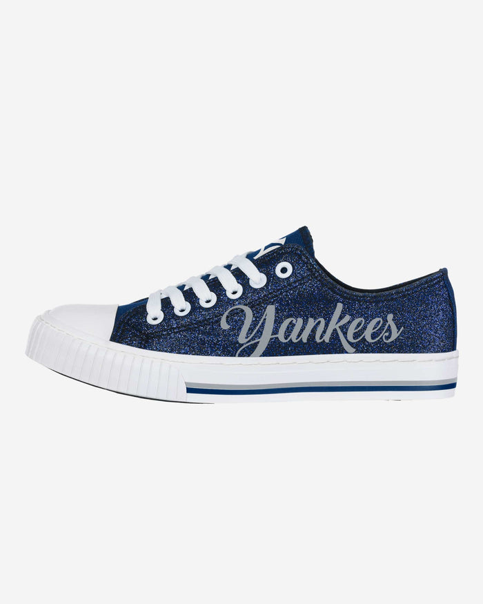 New York Yankees Womens Color Glitter Low Top Canvas Shoes FOCO 6 - FOCO.com