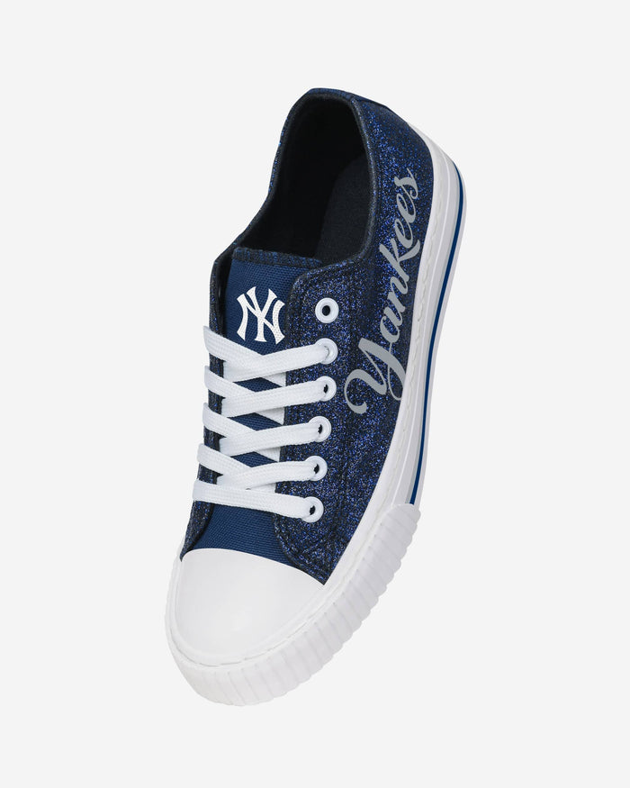 New York Yankees Womens Color Glitter Low Top Canvas Shoes FOCO - FOCO.com