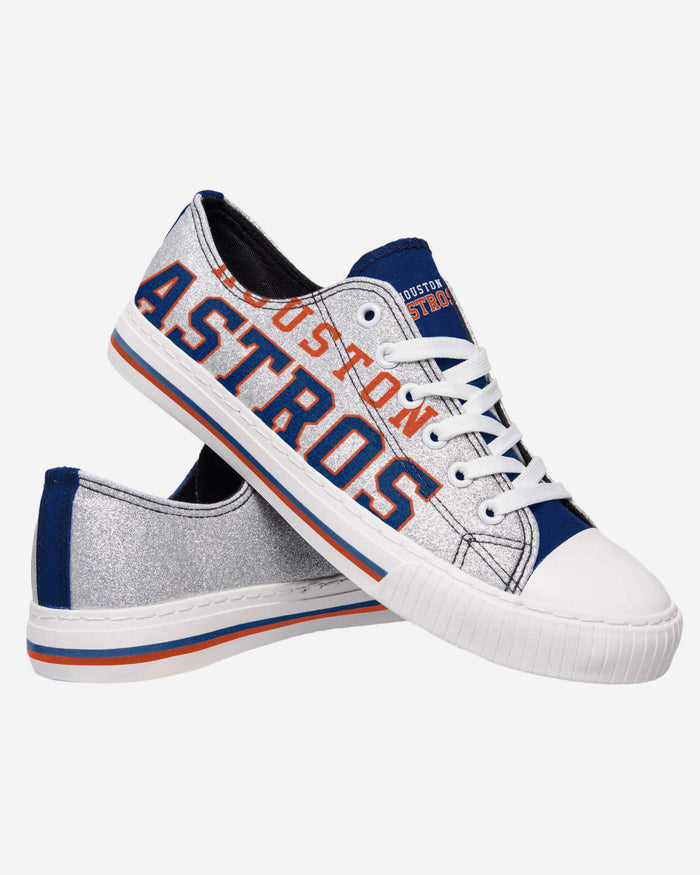 Houston Astros Womens Glitter Low Top Canvas Shoe FOCO - FOCO.com