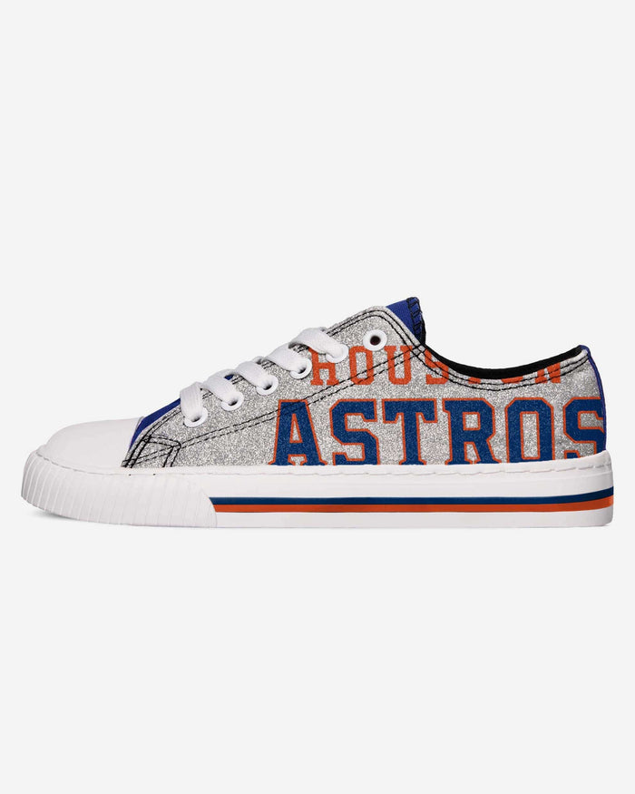 Houston Astros Womens Glitter Low Top Canvas Shoe FOCO 6 - FOCO.com