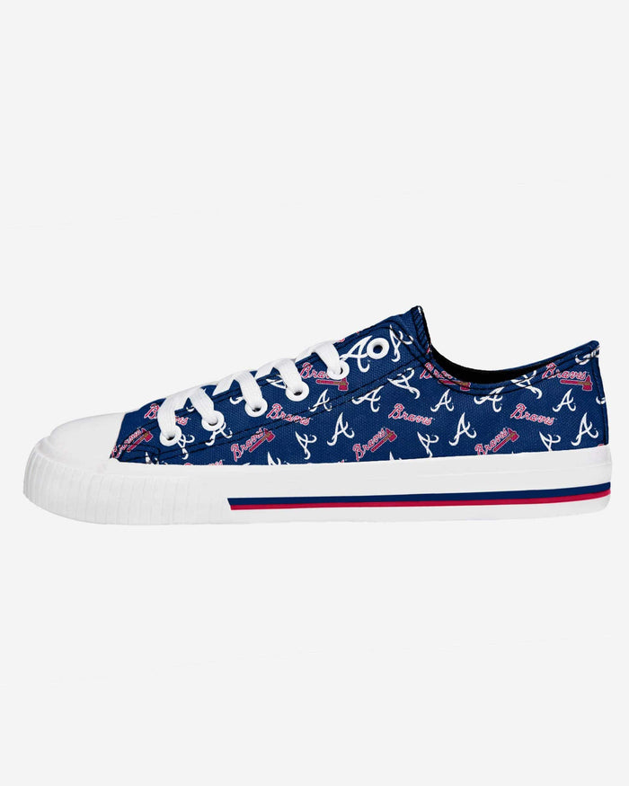 Atlanta Braves Womens Low Top Repeat Print Canvas Shoe FOCO - FOCO.com