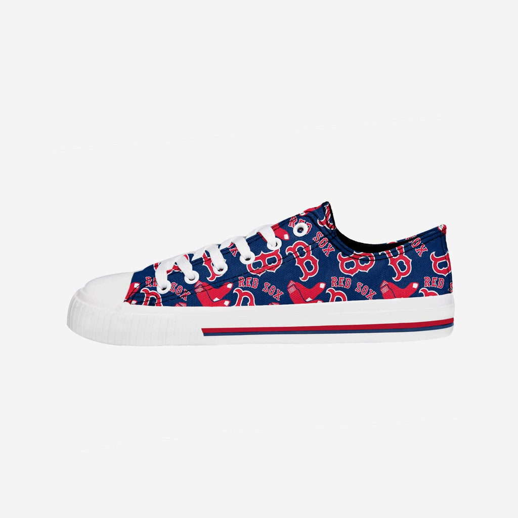 Boston Red Sox Womens Low Top Repeat Print Canvas Shoe FOCO - FOCO.com