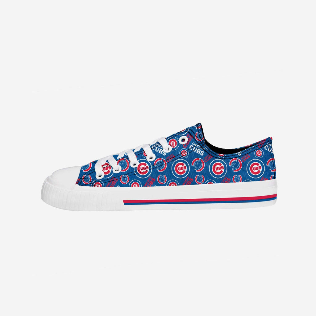 Chicago Cubs Womens Low Top Repeat Print Canvas Shoe FOCO - FOCO.com