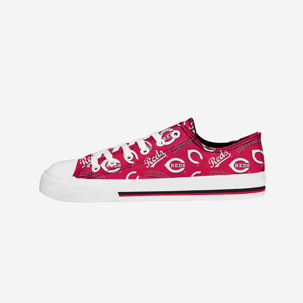 Cincinnati Reds Womens Low Top Repeat Print Canvas Shoe FOCO - FOCO.com