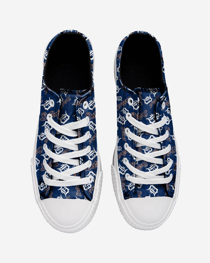 Detroit Tigers Womens Low Top Repeat Print Canvas Shoe FOCO - FOCO.com