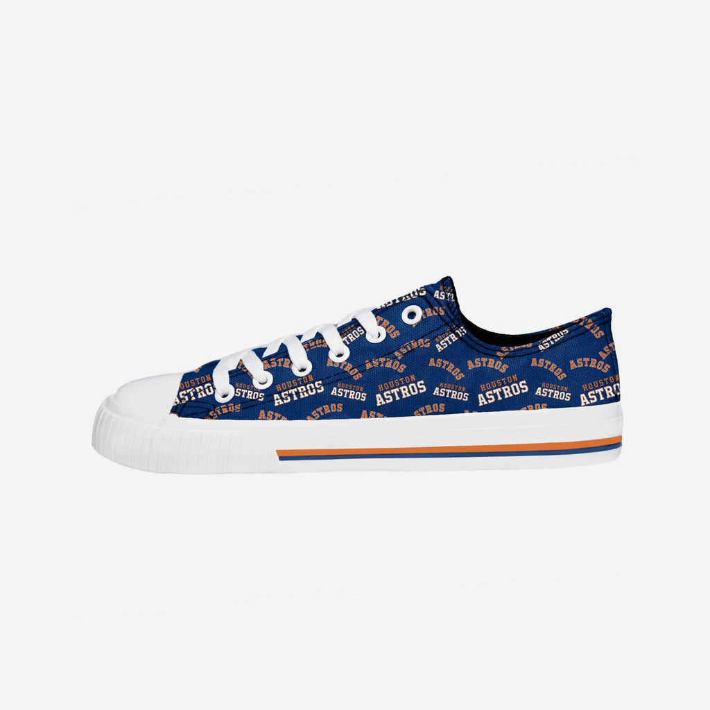 Houston Astros Womens Low Top Repeat Print Canvas Shoe FOCO - FOCO.com