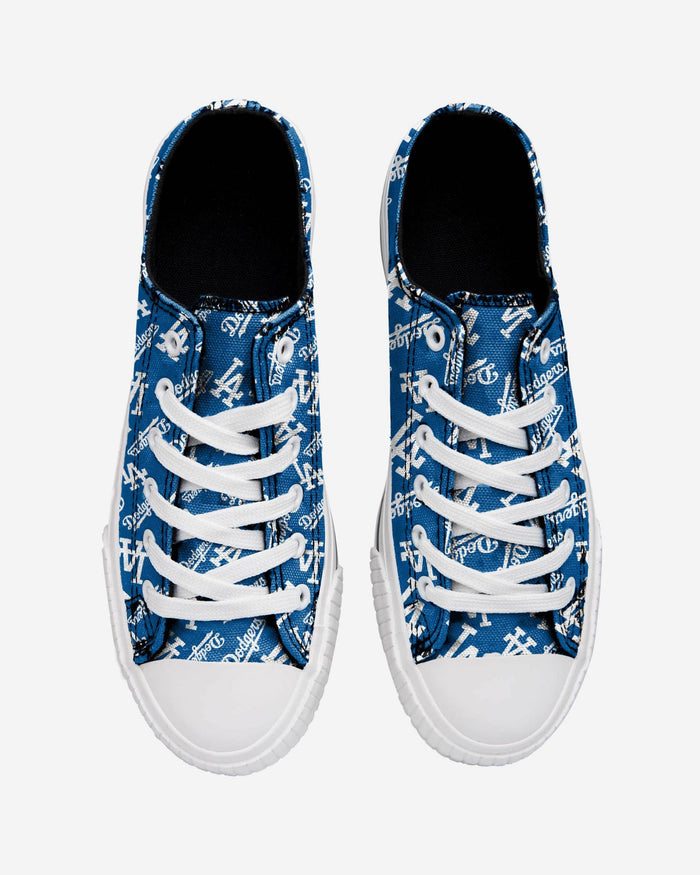 Los Angeles Dodgers Womens Low Top Repeat Print Canvas Shoe FOCO - FOCO.com