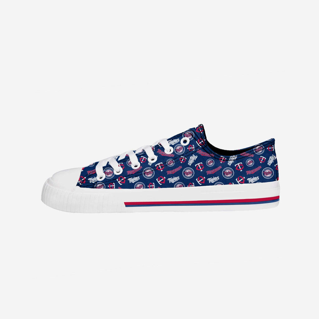 Minnesota Twins Womens Low Top Repeat Print Canvas Shoe FOCO - FOCO.com