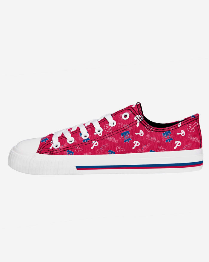 Philadelphia Phillies Womens Low Top Repeat Print Canvas Shoe FOCO - FOCO.com