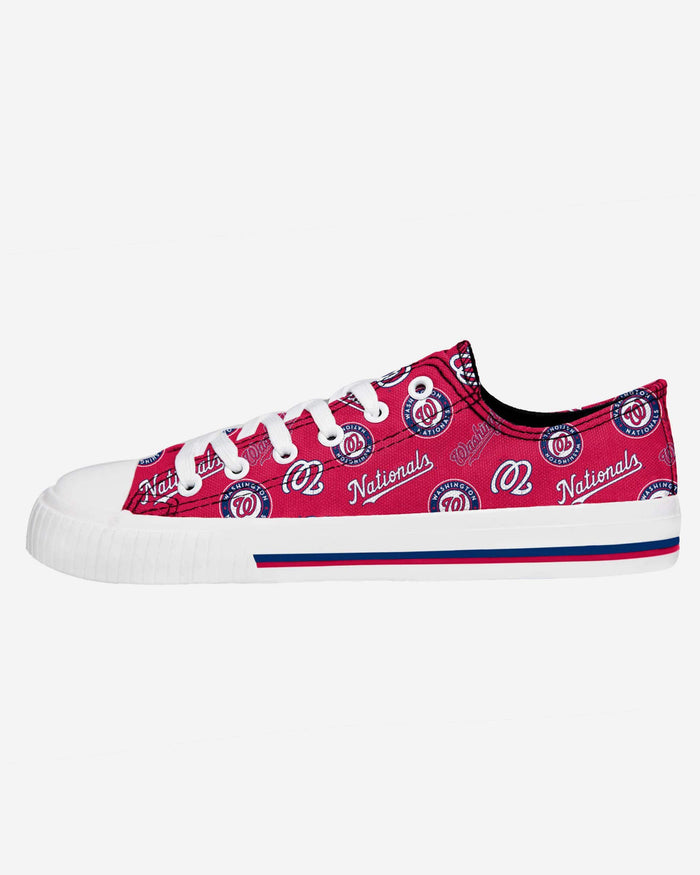 Washington Nationals Womens Low Top Repeat Print Canvas Shoe FOCO - FOCO.com