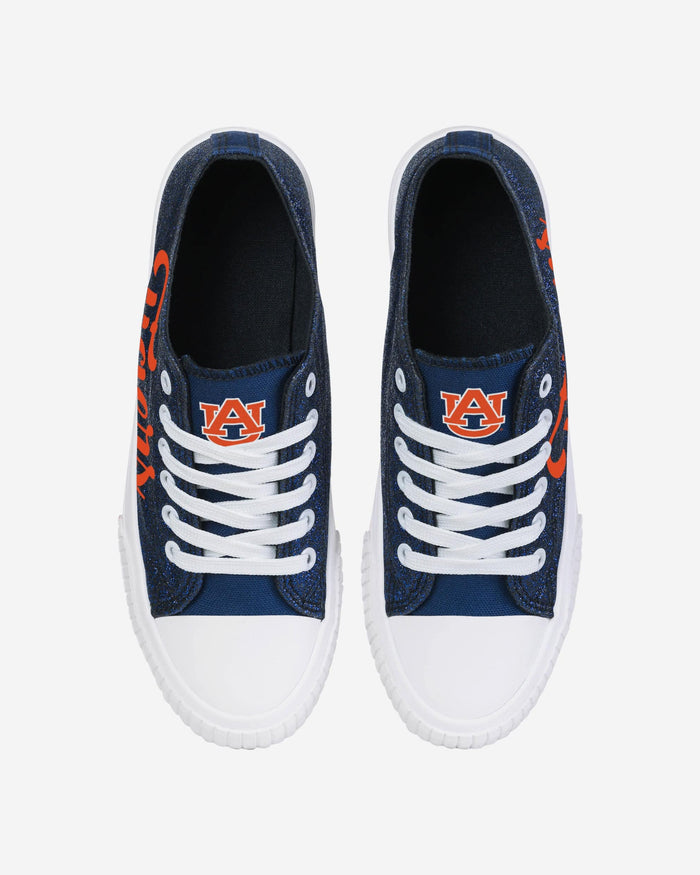 Auburn Tigers Womens Color Glitter Low Top Canvas Shoes FOCO - FOCO.com