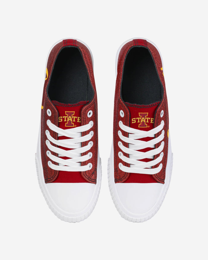Iowa State Cyclones Womens Color Glitter Low Top Canvas Shoes FOCO - FOCO.com