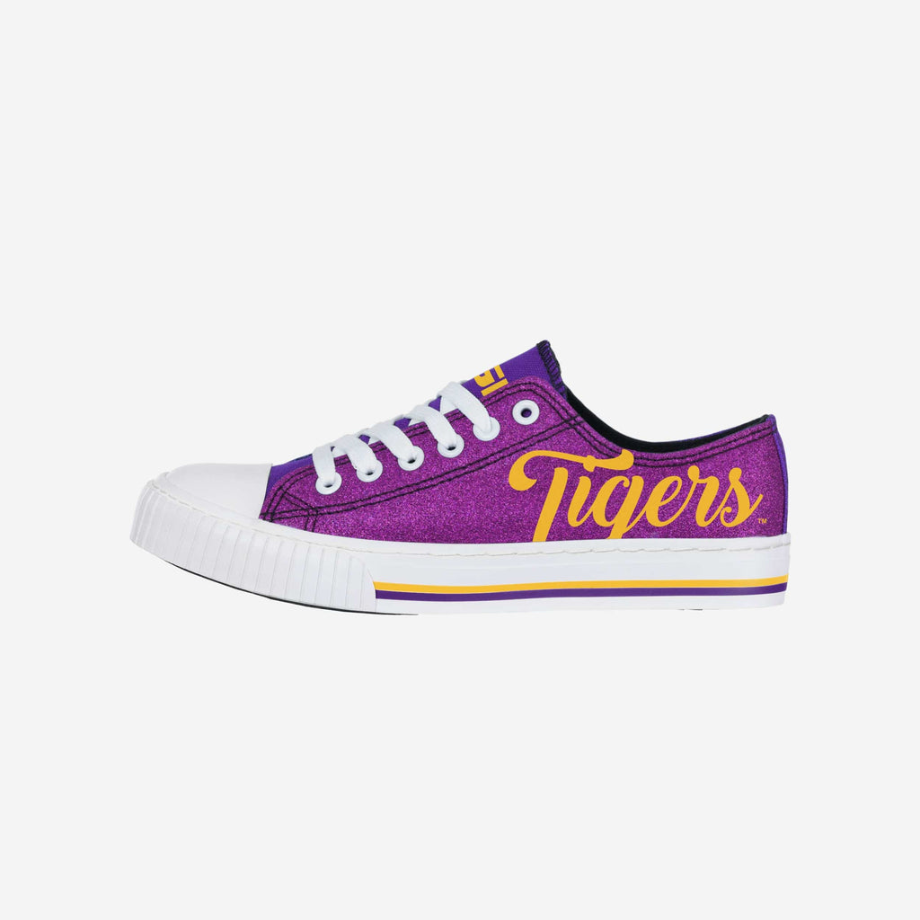 LSU Tigers Womens Color Glitter Low Top Canvas Shoes FOCO 6 - FOCO.com