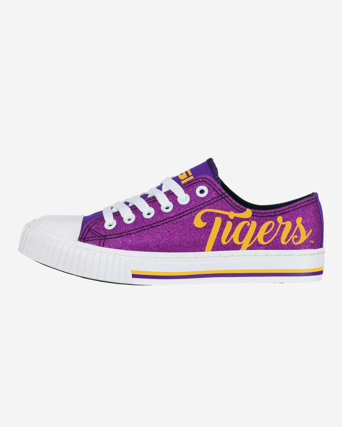 LSU Tigers Womens Color Glitter Low Top Canvas Shoes FOCO 6 - FOCO.com