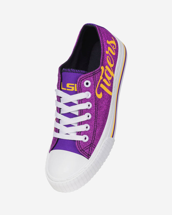 LSU Tigers Womens Color Glitter Low Top Canvas Shoes FOCO - FOCO.com