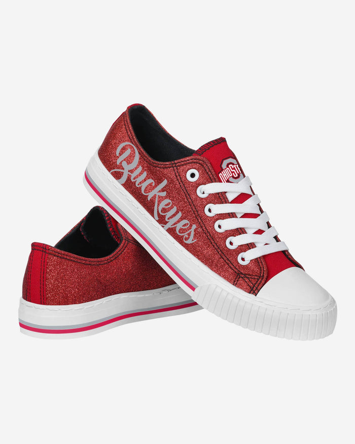 Ohio State Buckeyes Womens Color Glitter Low Top Canvas Shoes FOCO - FOCO.com
