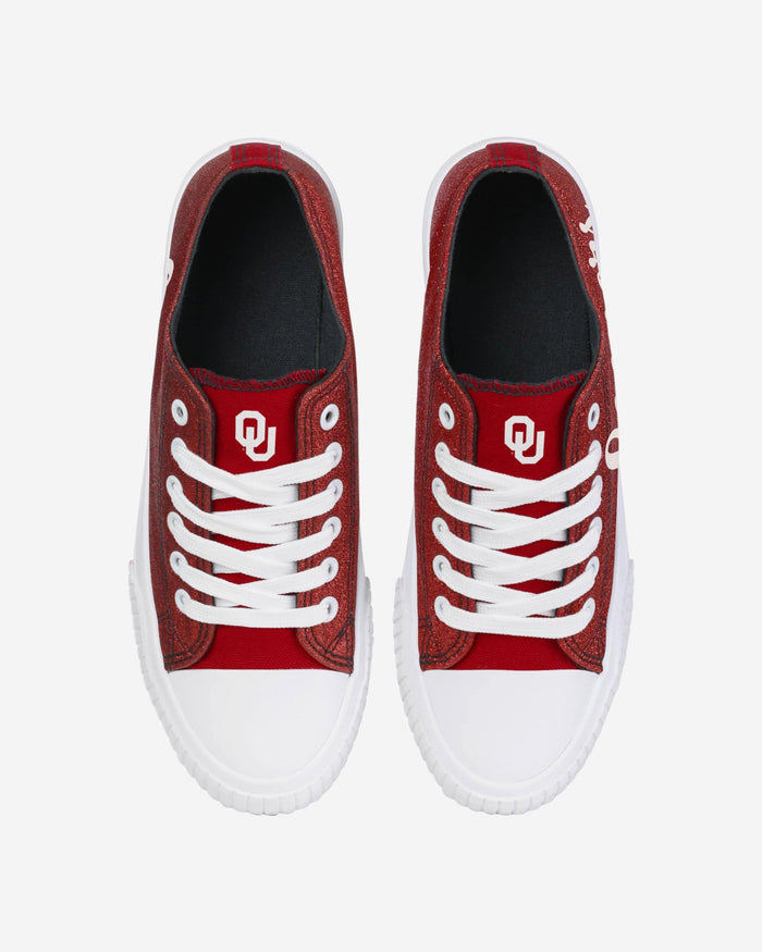 Oklahoma Sooners Womens Color Glitter Low Top Canvas Shoes FOCO - FOCO.com