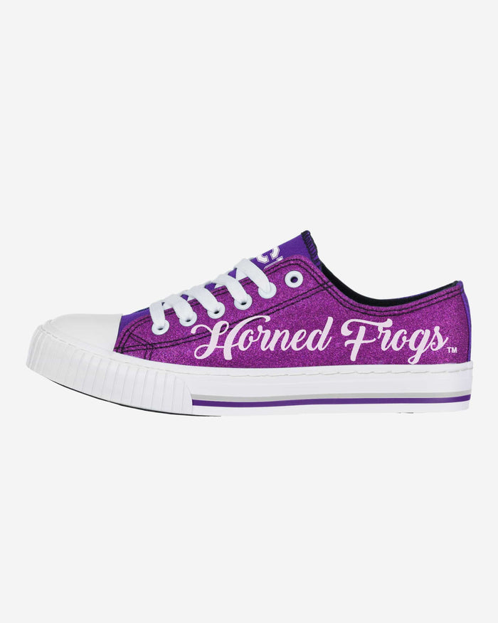 TCU Horned Frogs Womens Color Glitter Low Top Canvas Shoes FOCO 6 - FOCO.com