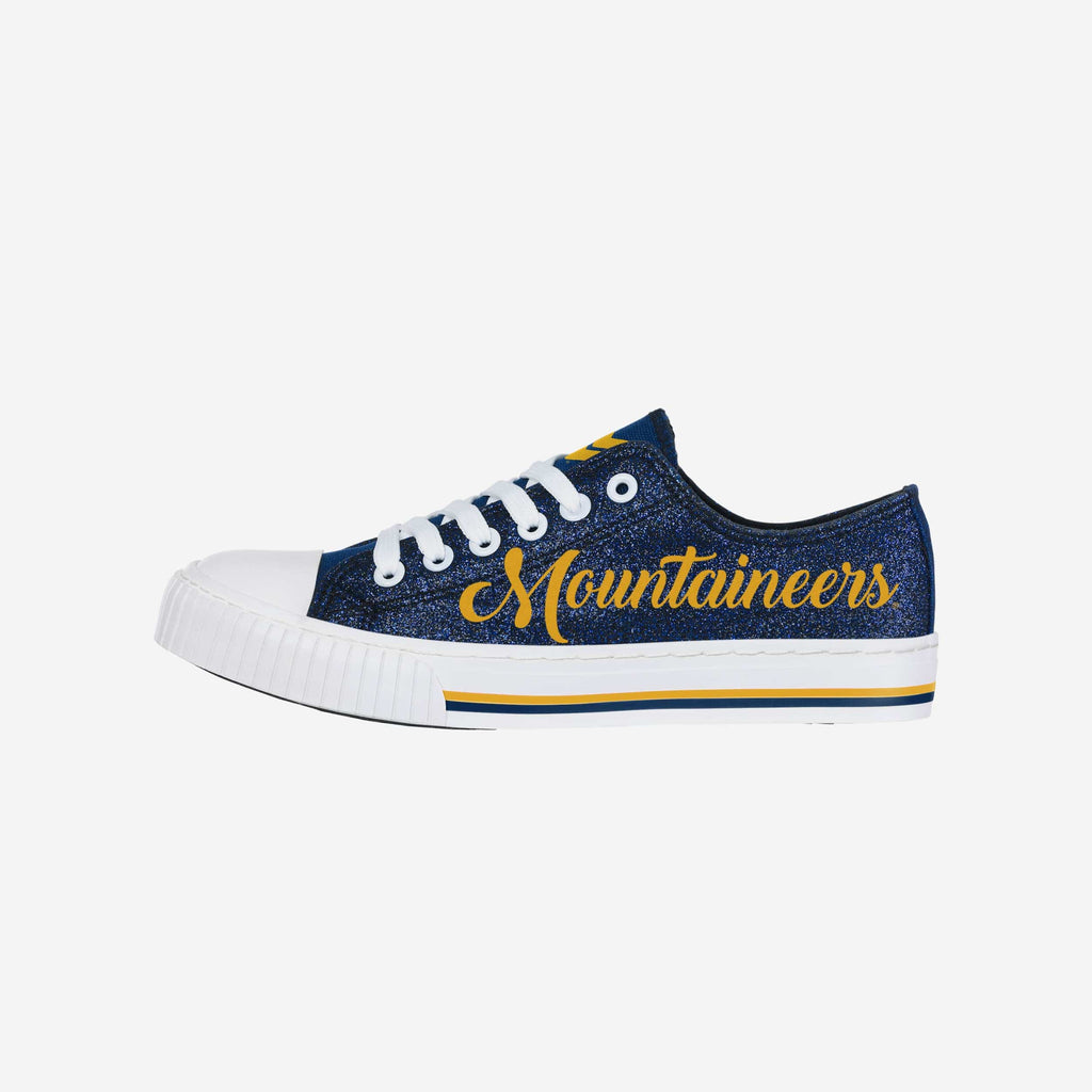 West Virginia Mountaineers Womens Color Glitter Low Top Canvas Shoes FOCO 6 - FOCO.com