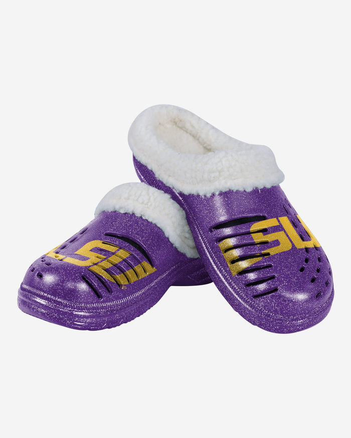 LSU Tigers Womens Sherpa Lined Glitter Clog FOCO - FOCO.com