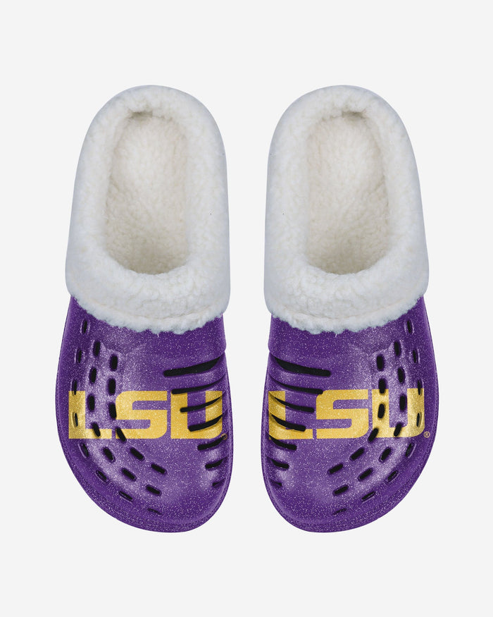 LSU Tigers Womens Sherpa Lined Glitter Clog FOCO - FOCO.com