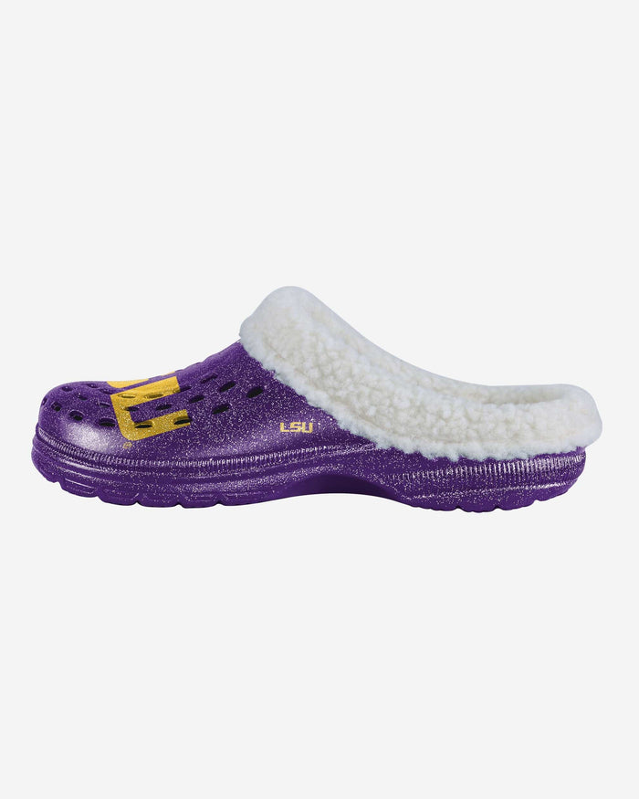 LSU Tigers Womens Sherpa Lined Glitter Clog FOCO S - FOCO.com