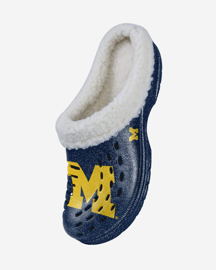 Michigan Wolverines Womens Sherpa Lined Glitter Clog FOCO - FOCO.com