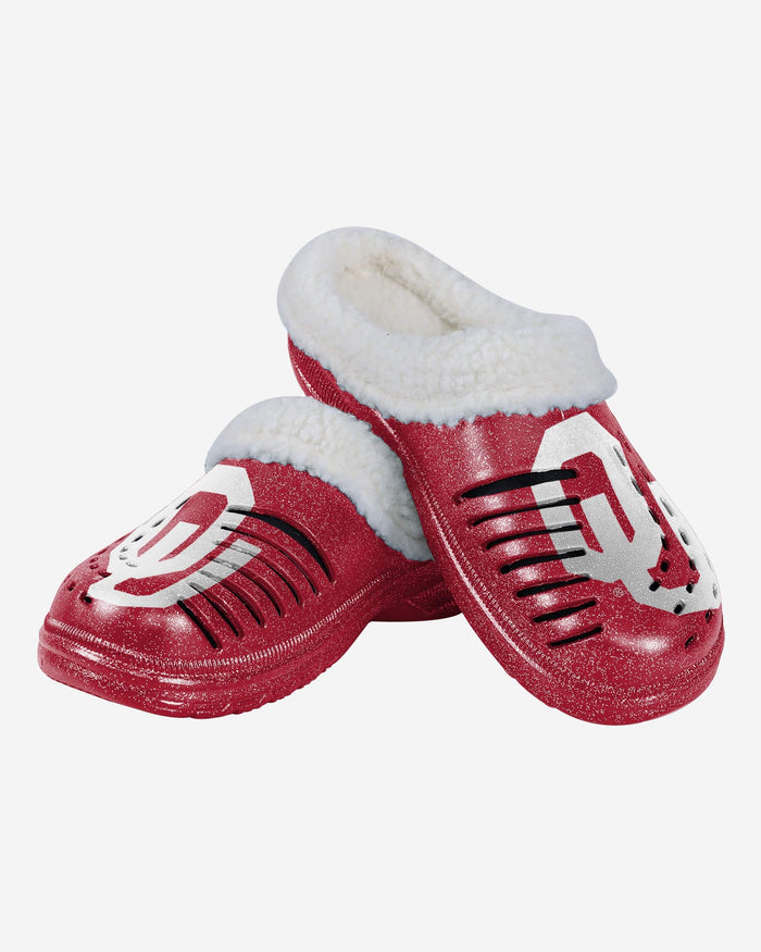 Oklahoma Sooners Womens Sherpa Lined Glitter Clog FOCO - FOCO.com