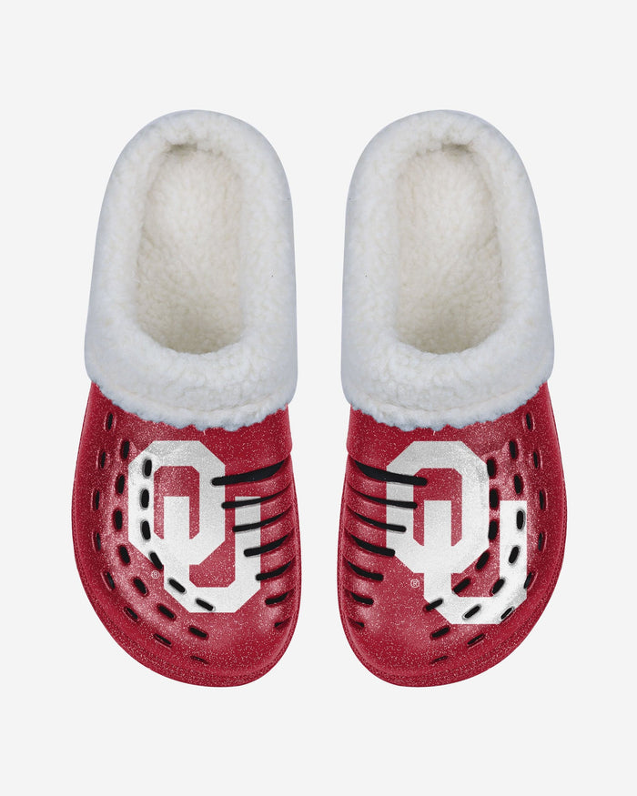 Oklahoma Sooners Womens Sherpa Lined Glitter Clog FOCO - FOCO.com