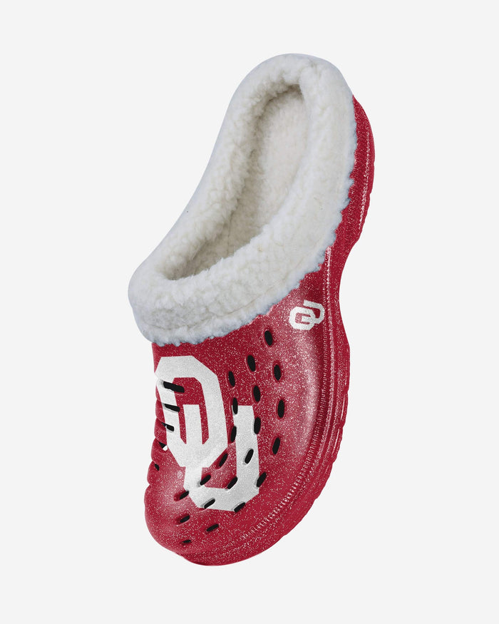 Oklahoma Sooners Womens Sherpa Lined Glitter Clog FOCO - FOCO.com