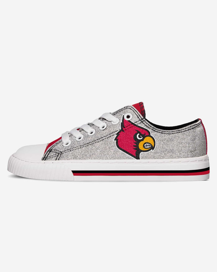 Louisville Cardinals Womens Glitter Low Top Canvas Shoe FOCO - FOCO.com