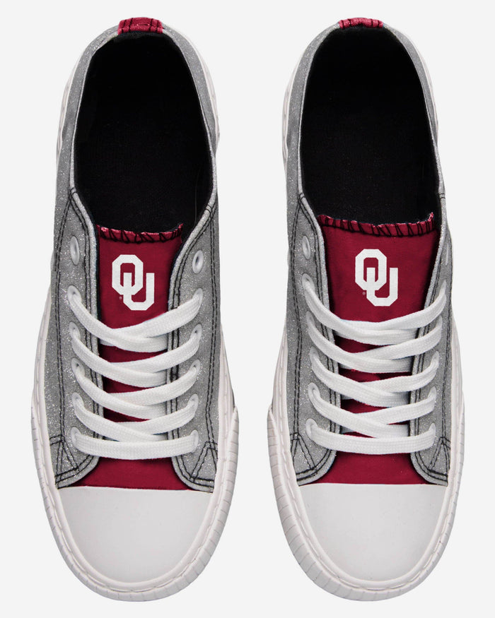 Oklahoma Sooners Womens Glitter Low Top Canvas Shoe FOCO - FOCO.com