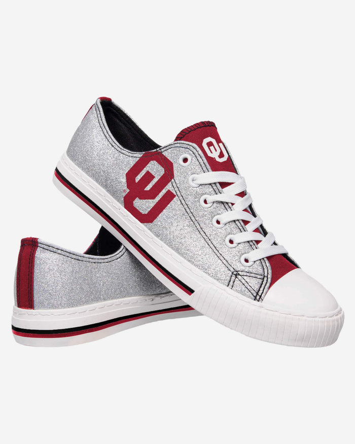 Oklahoma Sooners Womens Glitter Low Top Canvas Shoe FOCO - FOCO.com