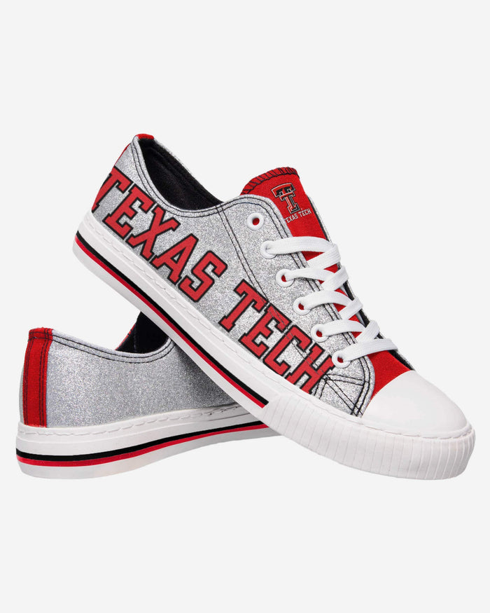 Texas Tech Red Raiders Womens Glitter Low Top Canvas Shoe FOCO - FOCO.com